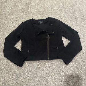 Haute Monde Black Faux Suede Moto Front Zip Jacket Women’s S